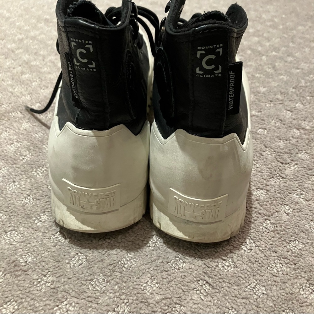 Converse Black and White High-Top Sneakers. Leather. Counter climate - Picture 6 of 9